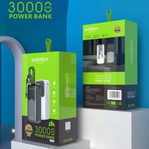 3 in 1 Oraino 30000 mah Portable Power Bank - White